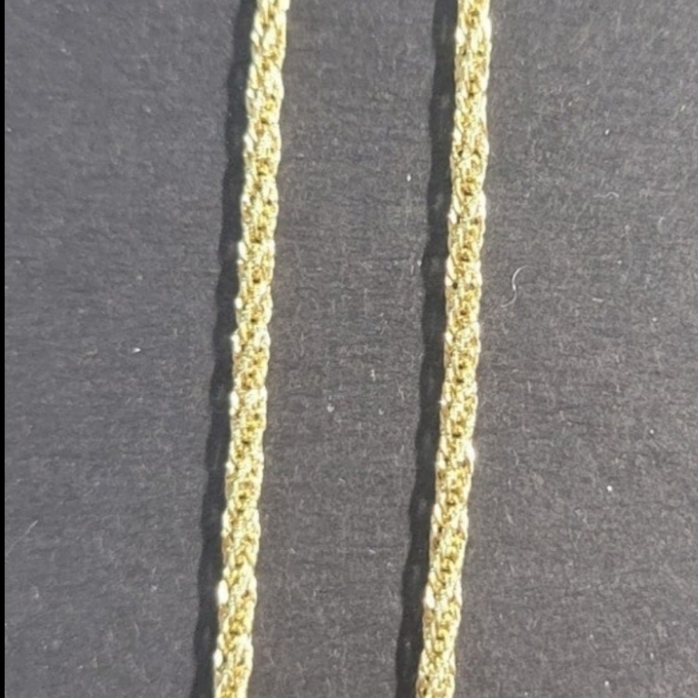 B114  14k Gold Twisted Rope Chain Bracelet